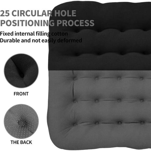 Office chair cushion soft velvet seat pad non slip comfort support black - Picture 3 of 7